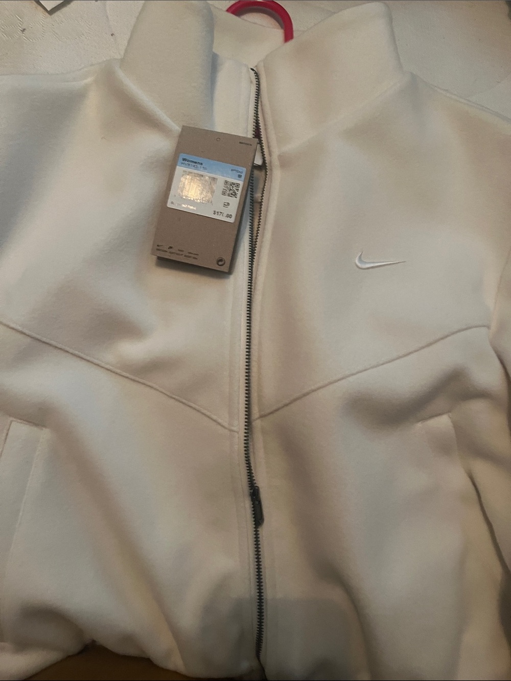 Nike Women's Cream Full-Zip Bomber Jacket